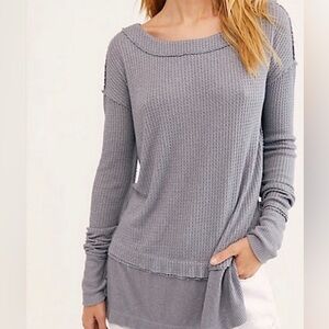 We the Free Gray Waffle Tunic
